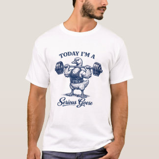 Camiseta Levantador de gimnasio de ganso serio