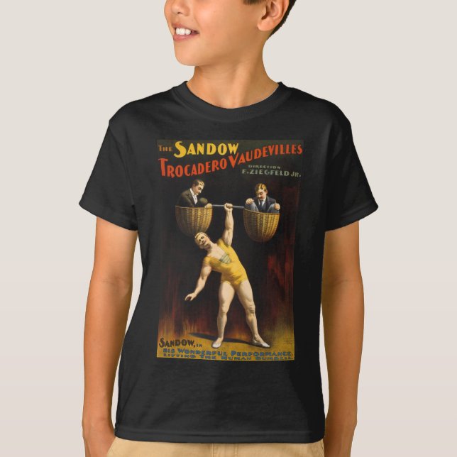 Camiseta Levantador de pesas Eugen Sandow Vaudeville (Anverso)