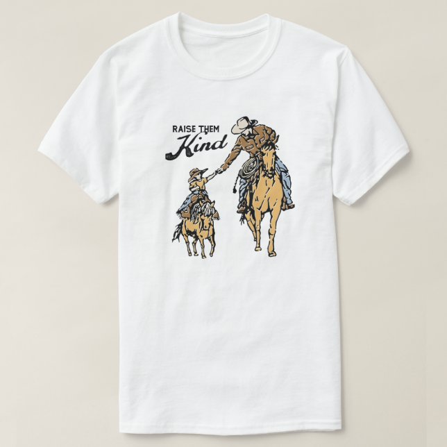 Camiseta Levántalos, amable Vaquero. (Diseño del anverso)