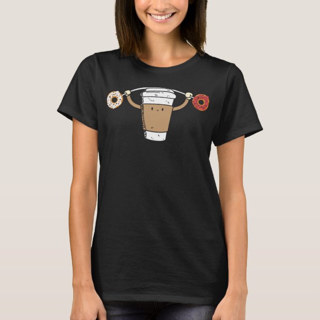 Camiseta Levantamiento de café Donuts Funny Comida Snatch S (Anverso)