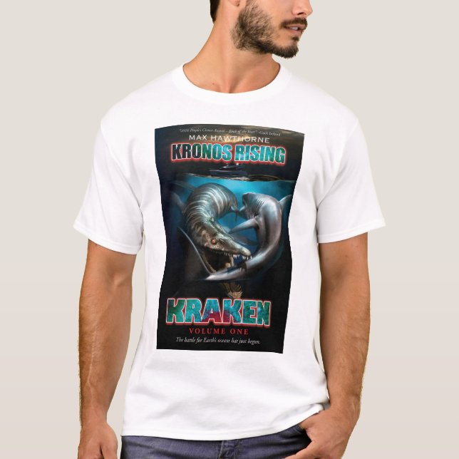 Camiseta Levantamiento de Kronos: Kraken Pliosaur CONTRA la (Anverso)