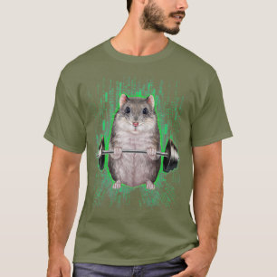 Camiseta Levantamiento de pesas de Hamster enano en gimnasi