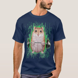 Camiseta Levantamiento de pesas de Hamster enano en gimnasi