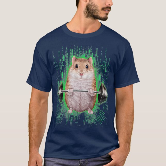 Camiseta Levantamiento de pesas de Hamster enano en gimnasi (Anverso)