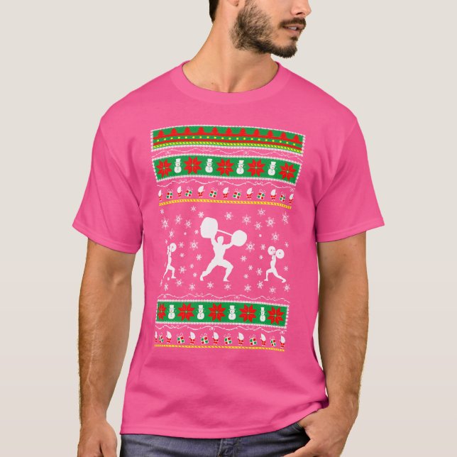 Camiseta Levantamiento de Pesas Navidad Fea (Anverso)