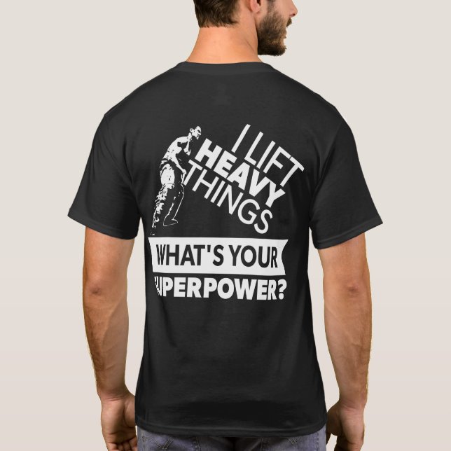Camiseta Levantamiento de peso - Levantar cosas pesadas - S (Reverso)