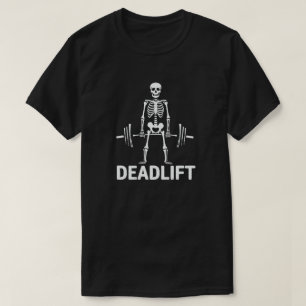 Camiseta Levantamiento del peso del esqueleto de Halloween 