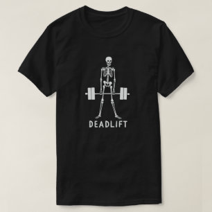 Camiseta Levantamiento del peso del esqueleto de Halloween
