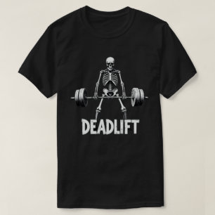 Camiseta Levantamiento del peso del esqueleto de Halloween