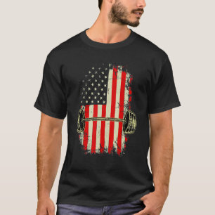 Camiseta Levantamiento Del Peso Del Gimnasio De La Bandera 