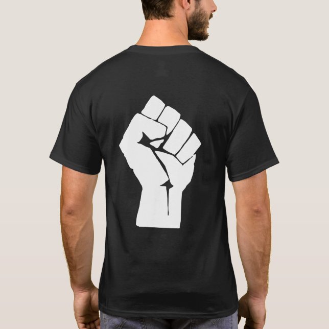 Camiseta Levantan puño negro - Protesta de resistencia (Reverso)