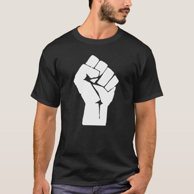 Camiseta Levantan puño negro - Protesta de resistencia (Anverso)