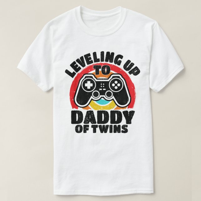 Camiseta Levantándose A Papi De Gemelos Jugando A Papá (Diseño del anverso)