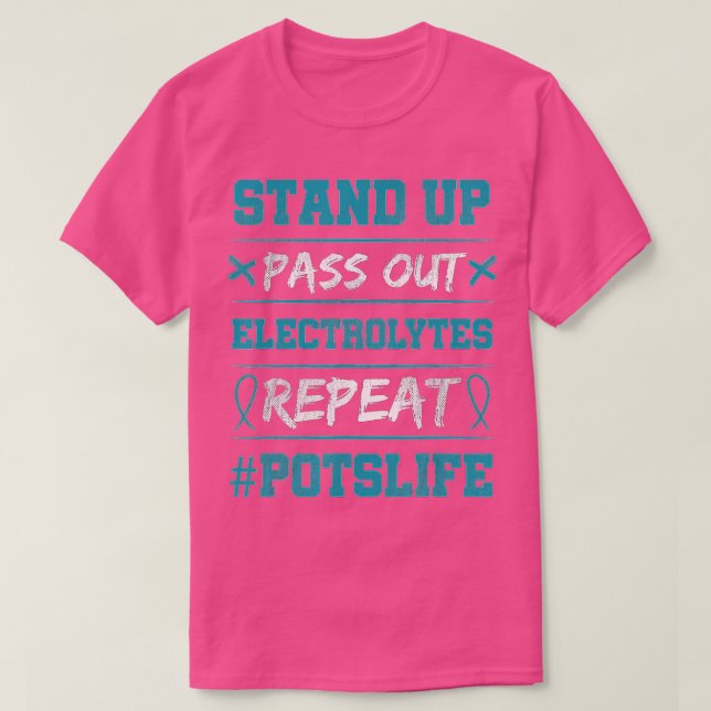 Camiseta Levantar electrolitos POTS Conciencia de la costil (Diseño del anverso)