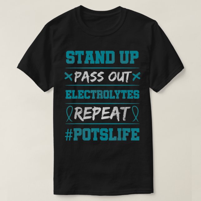 Camiseta Levantar electrolitos POTS Conciencia de la costil (Diseño del anverso)