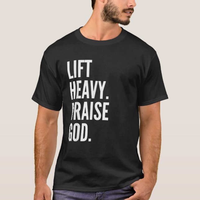 Camiseta Levantar fuerte alabanza a Dios Cristiano Poderoso (Anverso)