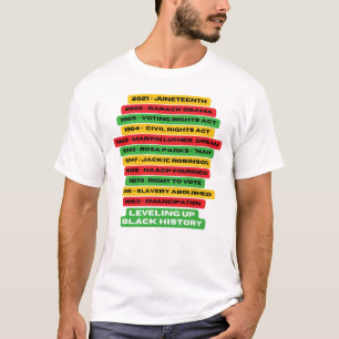 Camiseta Levantar la línea de tiempo del historial negro