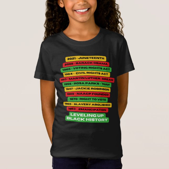 Camiseta Levantar la línea de tiempo del historial negro (Anverso)