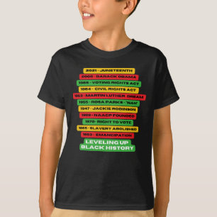 Camiseta Levantar la línea de tiempo del historial negro