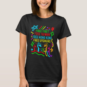 Camiseta Levantar la mano por el Tíbet libre Taiwán libre H