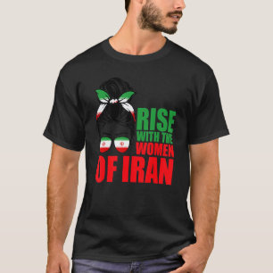 Camiseta Levantarse Con Las Mujeres De Irán Desordenado Bun