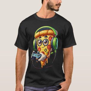 Camiseta ¡Levántate con el ícono Pizza Gamer!