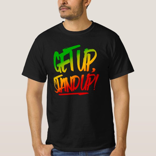 Camiseta ¡Levántate, Levántate! Rasta Colors Reggae T-Shirt (Anverso)