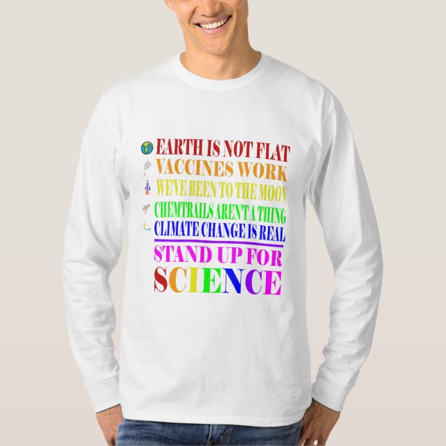 Camiseta Levántate por la ciencia gracioso y REAL (Anverso)