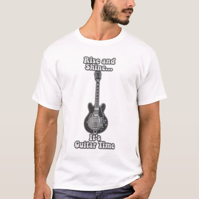 Camiseta Levántate y brilla. Es la hora de la guitarra. bla (Anverso)