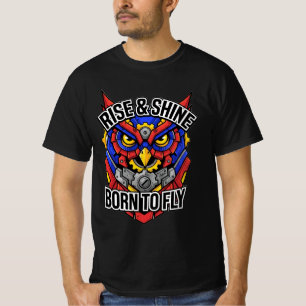 Camiseta Levántate y brilla nacido para volar búho