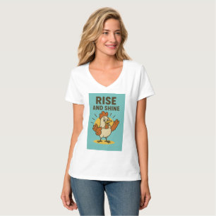 Camiseta Levántate y resplandece pollo feliz