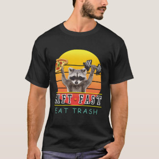 Camiseta Levante de fitness Rápido Comer Basura Raccoon Piz
