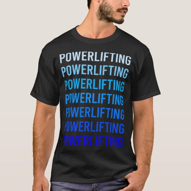 Camiseta Levante de potencia de texto azul (Anverso)