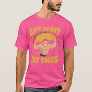 Camiseta Levante Heavy Eat Tacos Gym Workout Bodybuilder