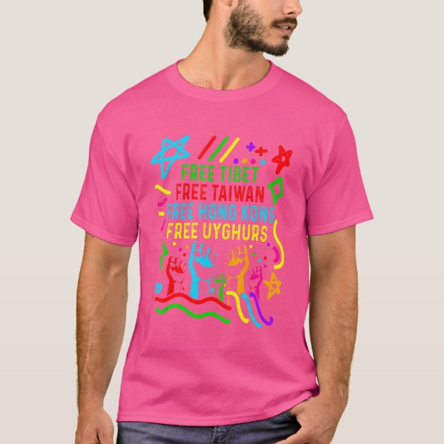 Camiseta Levanten la mano para liberar a Taiwán libre de Tí (Anverso)
