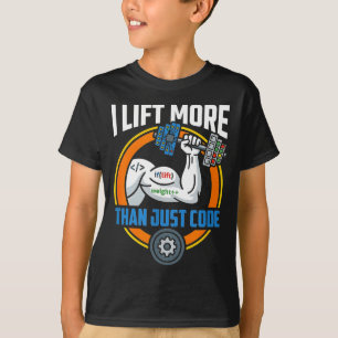 Camiseta Levanto más que código divertido programador desar