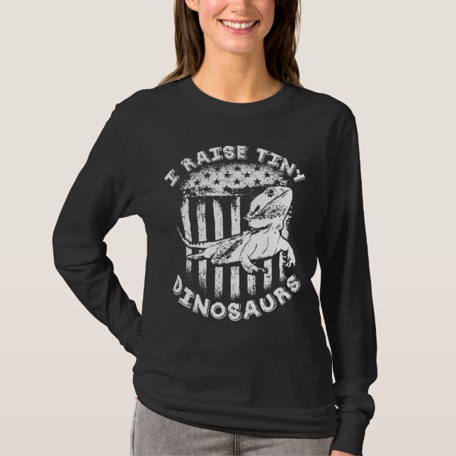 Camiseta Levanto Pequeños Dinosaurios Con Cabeza De Dragón (Anverso)