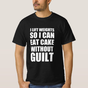 Camiseta Levanto pesos para poder comer torta sin culpa