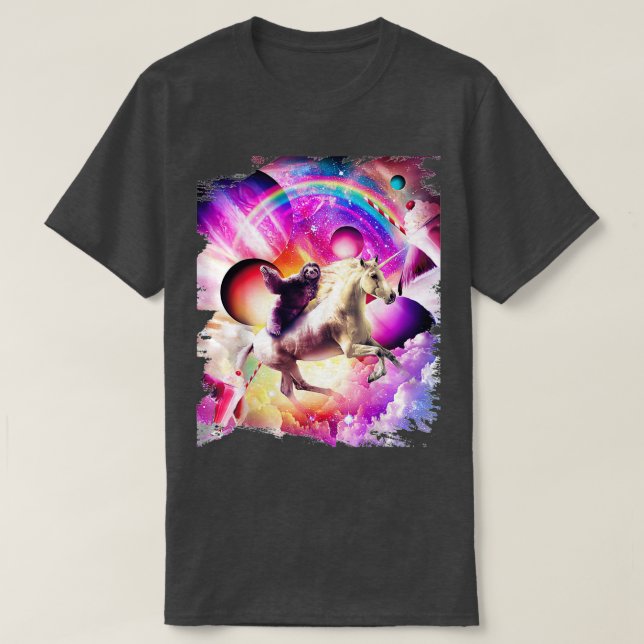 Camiseta Leve crudo de unicornio esloveno arco iris (Diseño del anverso)