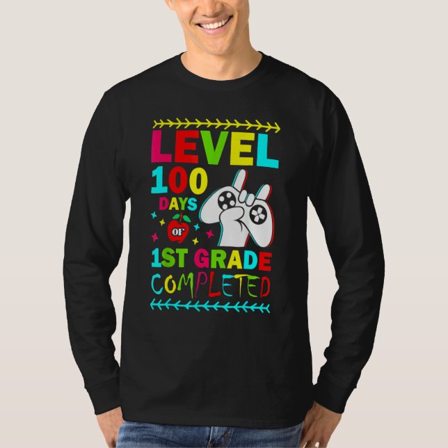 Camiseta Level 100 Days Of 1st Grade Primary School Game Co (Anverso)