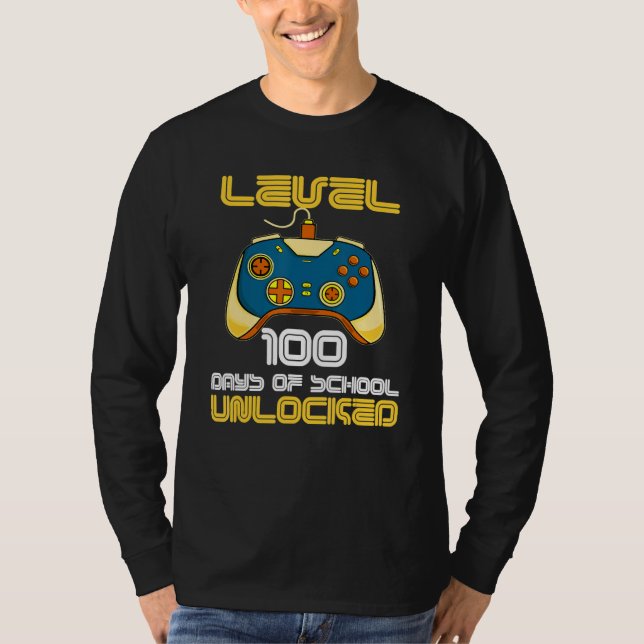 Camiseta Level 100 Days Of School Unlocked 100th Day Of Sch (Anverso)