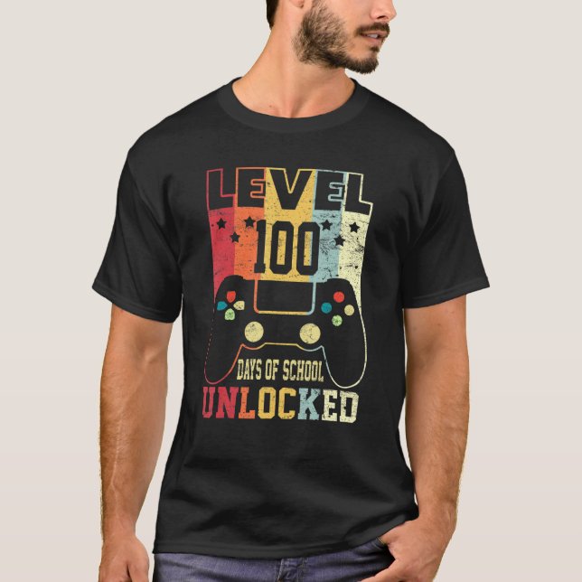 Camiseta Level 100 Days Of School Unlocked 100th Day Studen (Anverso)