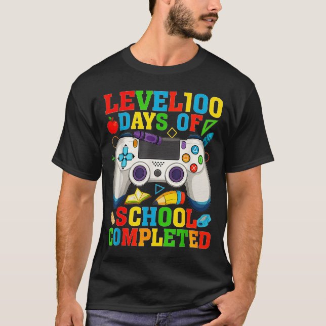 Camiseta Level 100 Days Of School Unlocked Boys 100th Day O (Anverso)