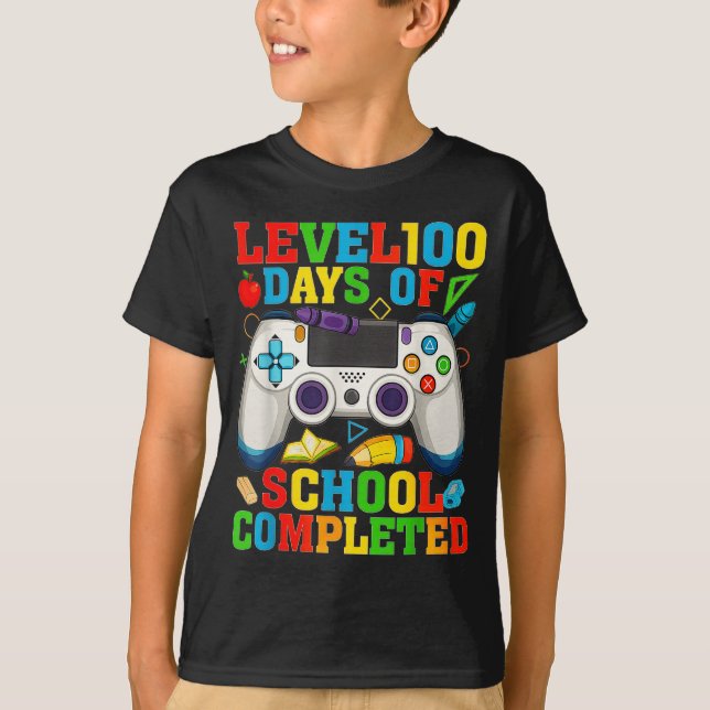 Camiseta Level 100 Days Of School Unlocked Boys 100th Day O (Anverso)