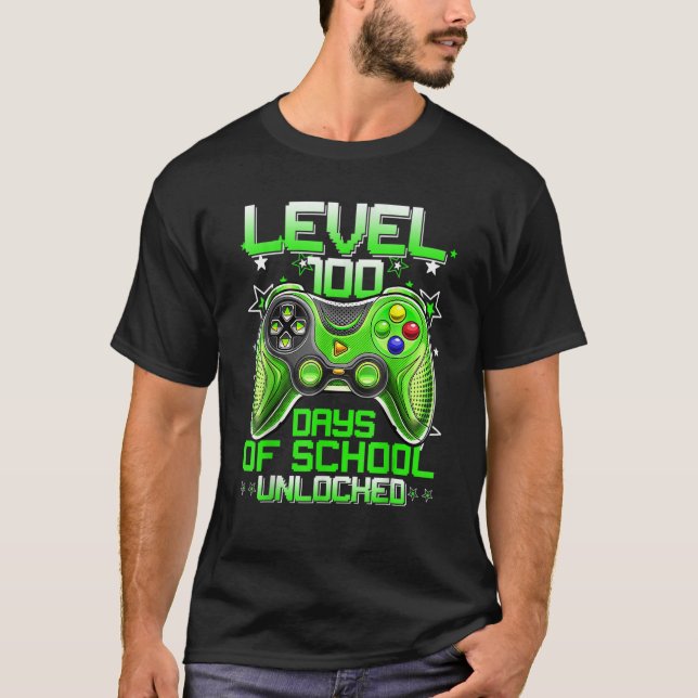 Camiseta Level 100 Days Of School Unlocked Shirt 100th Day  (Anverso)