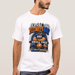 Camiseta Level 100 Fitness Dad – Skill Tree Gym Da