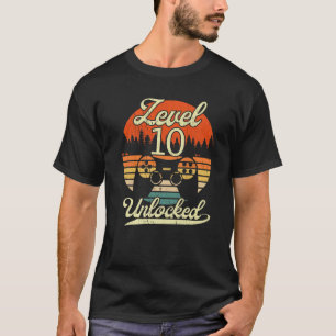 Camiseta Level 10 Unlocked Boya Him Bday Video Gamer 10Th B