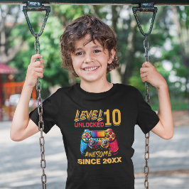 Camiseta Level 10 Unlocked - Fun Birthday 10 Gamer 