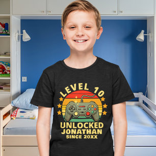 Camiseta Level 10 Unlocked Gamer Boy Birthday 10