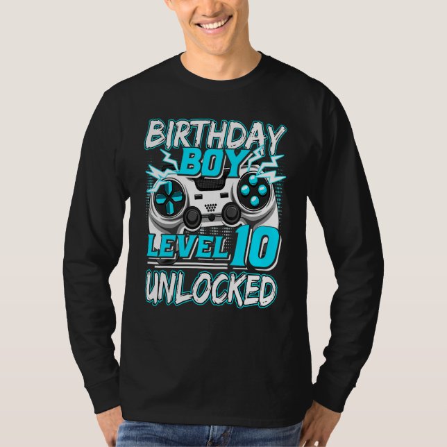 Camiseta Level 10 Unlocked Video Game Birthday Gamer Boys (Anverso)
